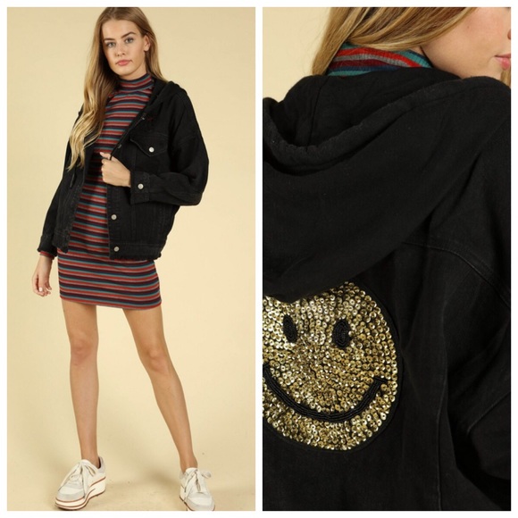 🆕Denim hooded jacket in vintage black - Picture 3 of 3